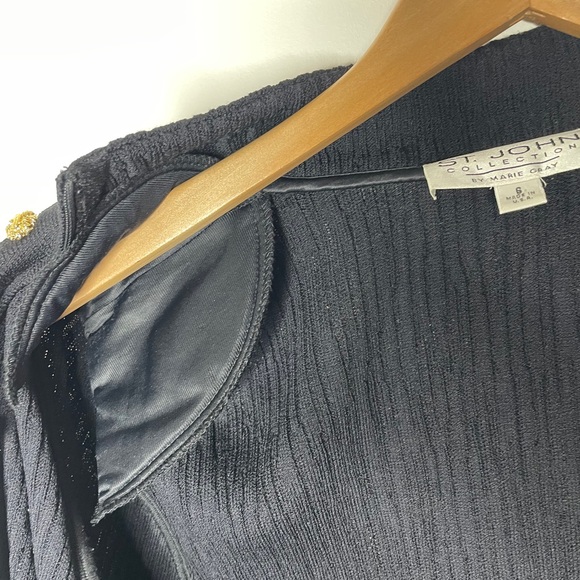 St. John Collection Knit Black Jacket Cardigan - Picture 5 of 11